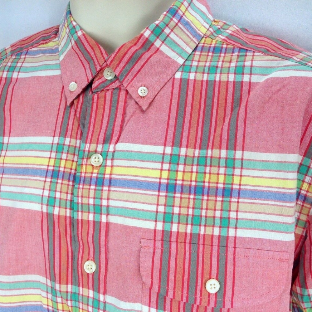 🌺 GAP L Plaid Shirt Pink Preppy Long Sleeve